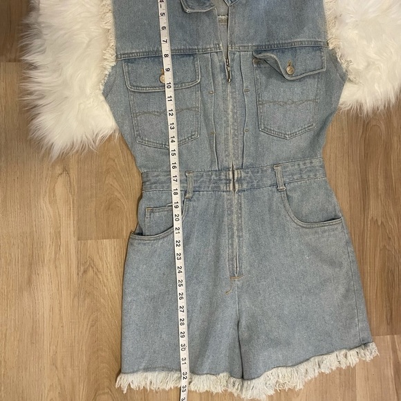Vintage Denim Distressed Romper - Picture 12 of 13